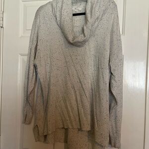 89th & Madison Light Gray Space Dye Cowl Neck Sweater